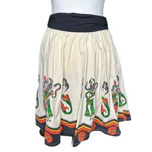 Sourpuss Cream and Black A-Line Skirt